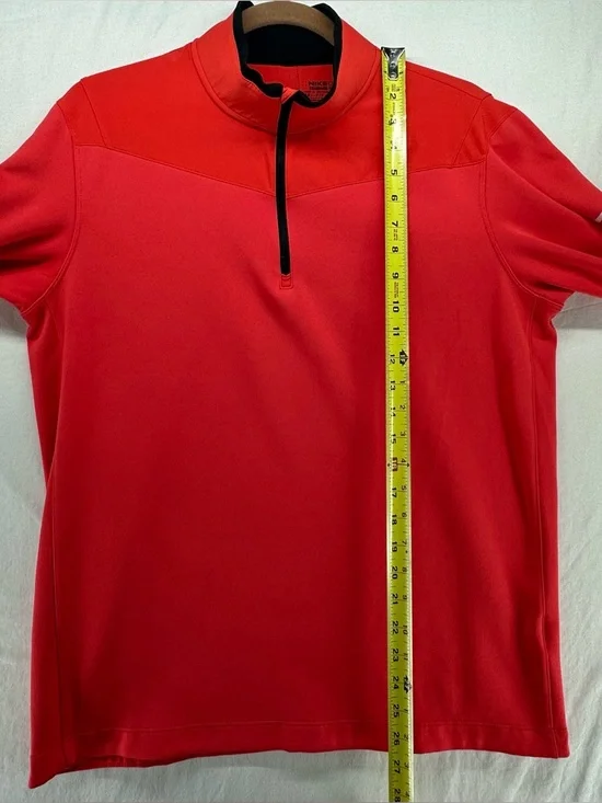 Nike Golf Pullover Mens Large Dri Fit 1/4 Zip Coral Black Blade Collar - Picture 5 of 9